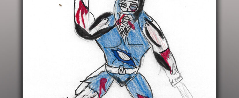 Ninja Gaiden – Pen and Colored Pencil