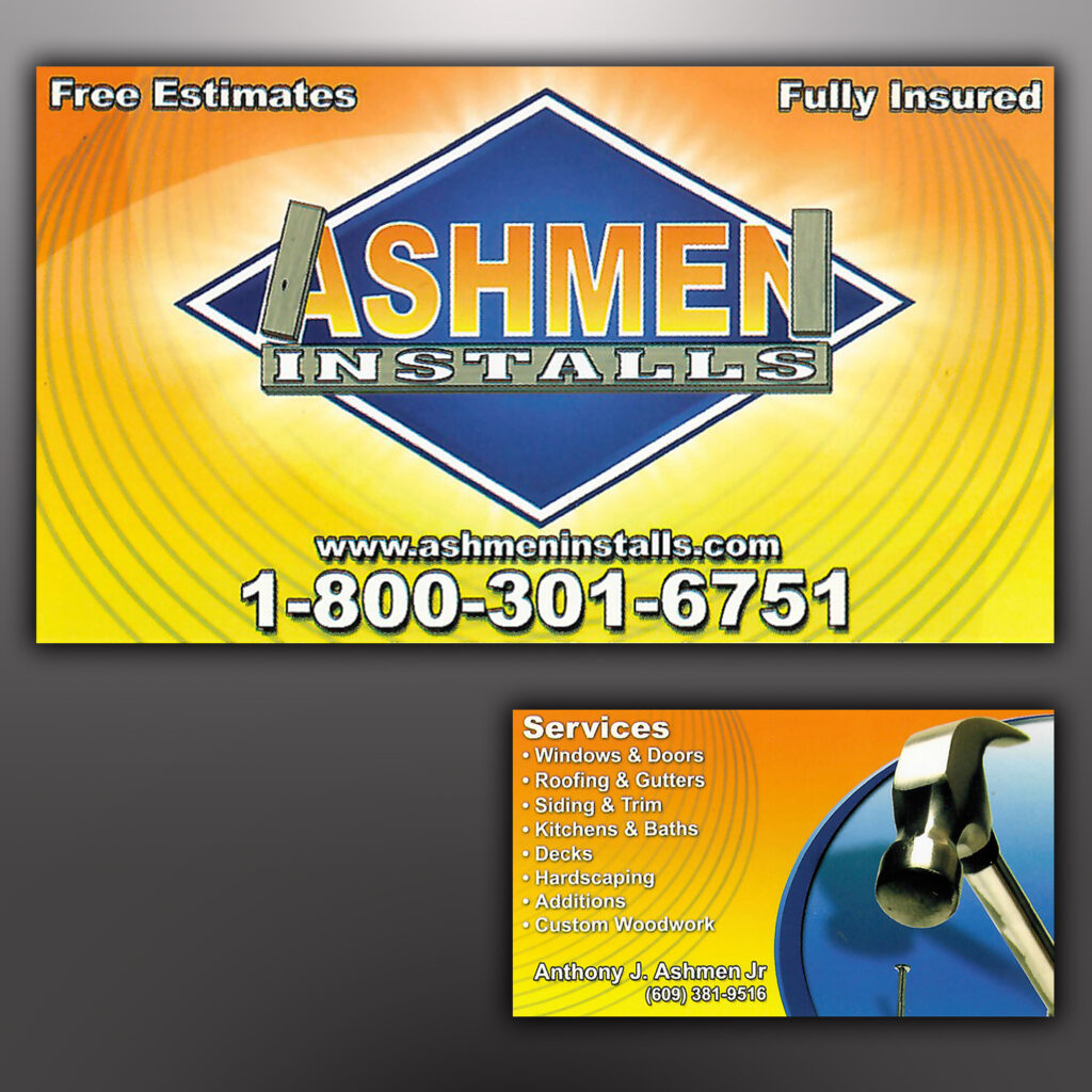 Ashman Installs - Business Card Design