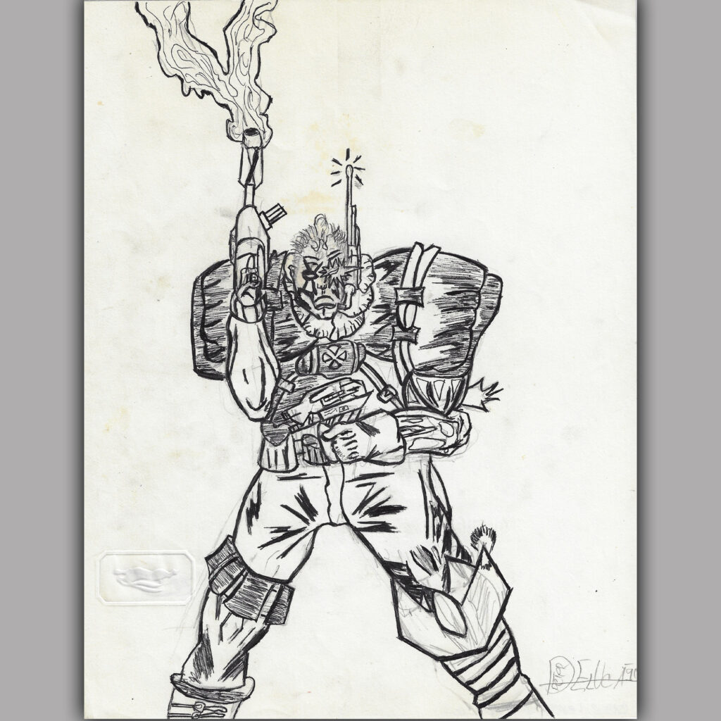 CABLE leader of X-Force - Pencil and Inks