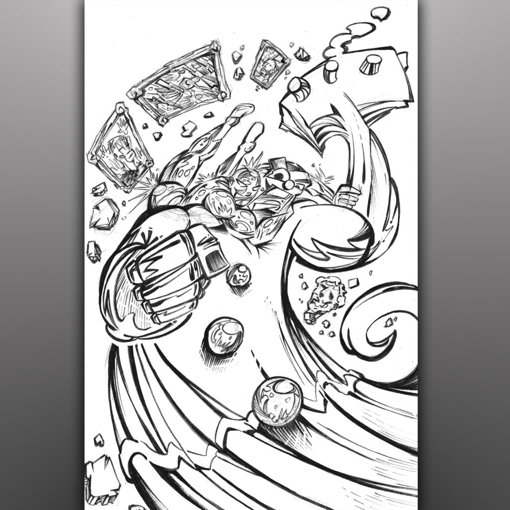 GUM GUY Issue #29 Comic Book Cover - Black and White Inks