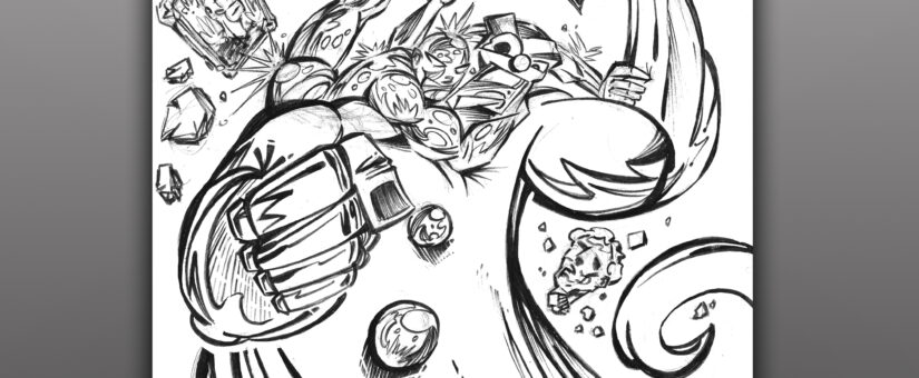 GUM GUY Issue #29 Comic Book Cover – Black and White Inks