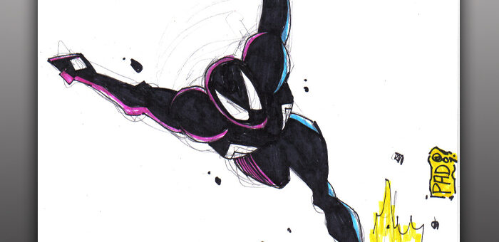 Black Costume Spider-Man Marker Sketch