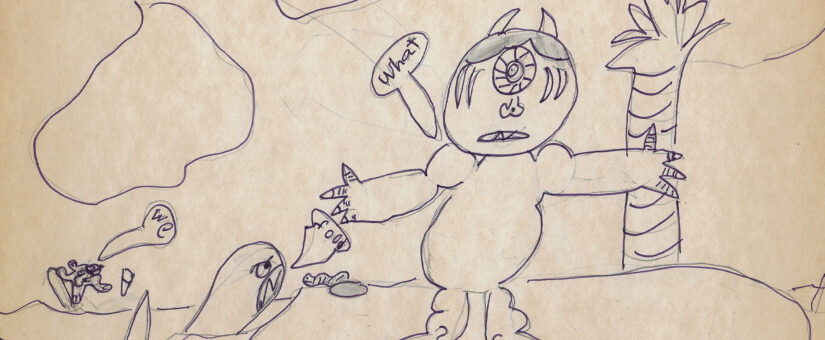 Cyclops Marooned on Tropical Island with Felt Tip Markers