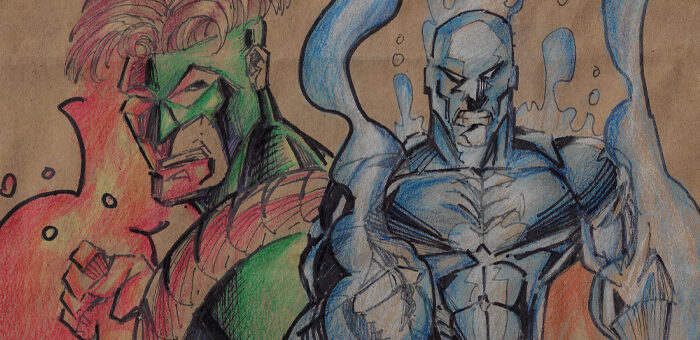 Paperbag colored pencils inspidered by the highschool art of John Moriarty