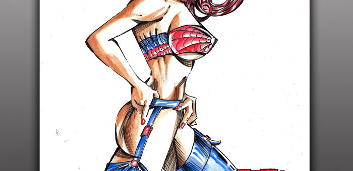Mary Jane in Spider-Man Lingerie – Watercolor