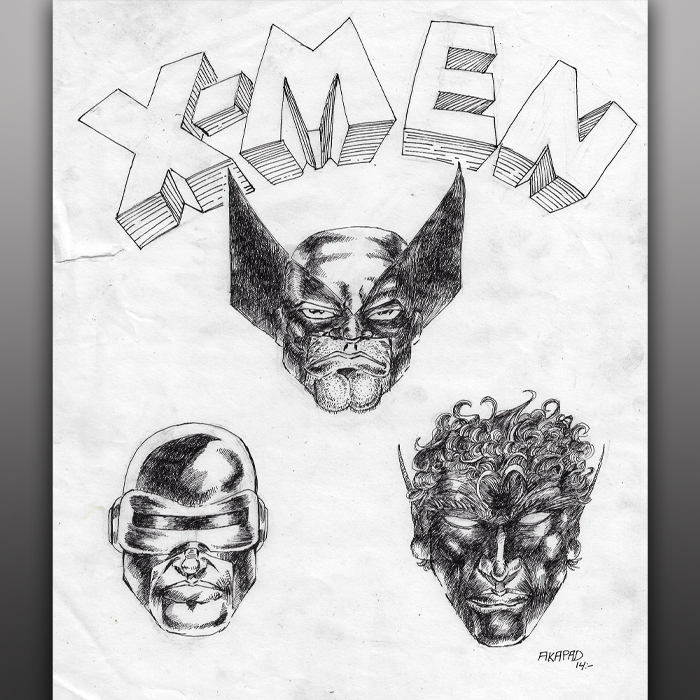X-Men drawing childhood redraw - Wolverine - Nightcrawler - Cyclops