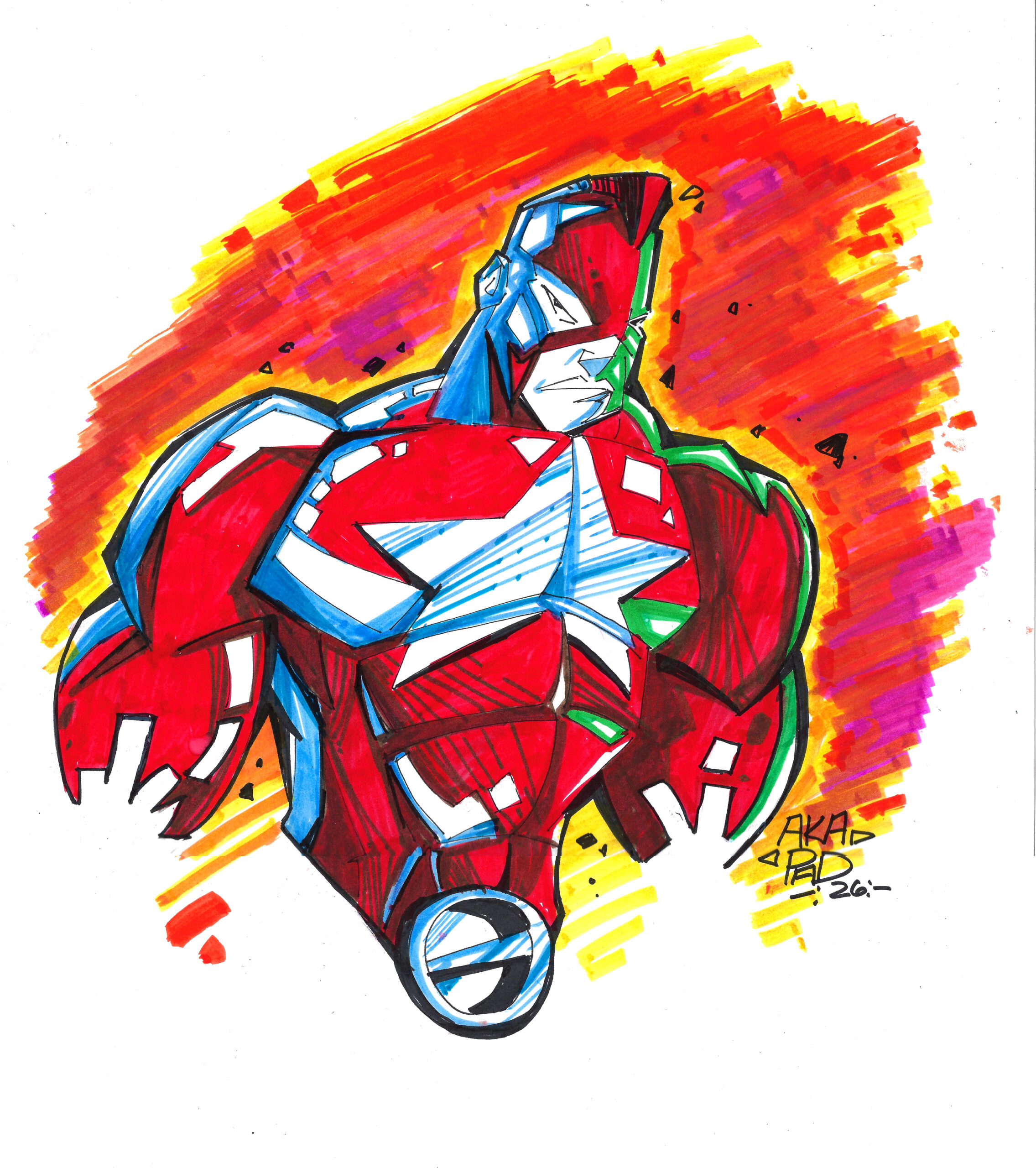 RED GUARDIAN - Marvel Comics - Drawn with Mr. Sketch while on a