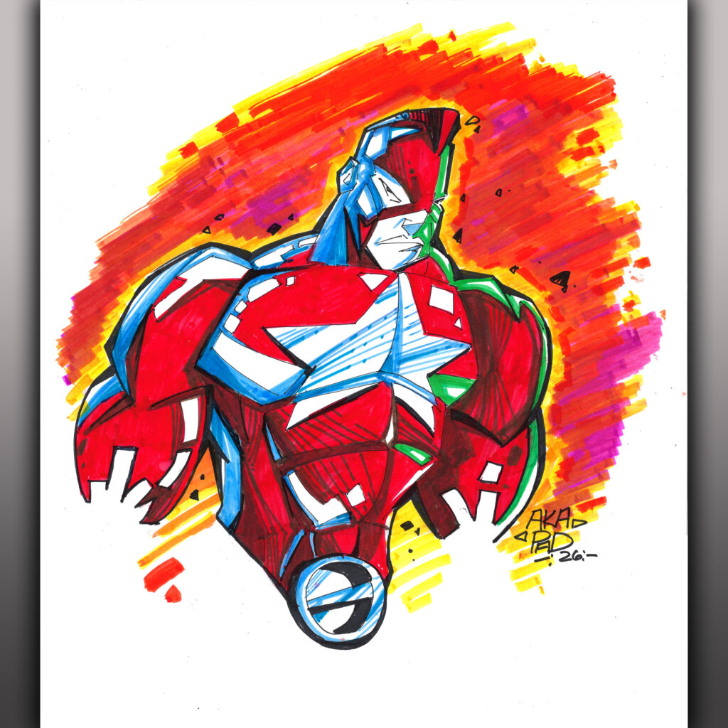 RED GUARDIAN - Marvel Comics - Drawn with Mr. Sketch while on a Livestream