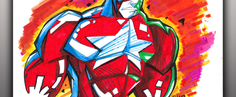 RED GUARDIAN – Marvel Comics – Drawn with Mr. Sketch while on a Livestream