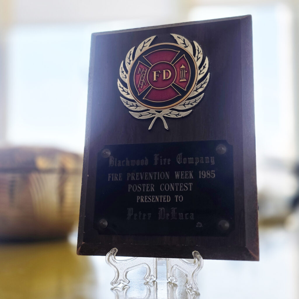 Blackwood Fire Prevention Poster Art Contest Award Plaque - 1985