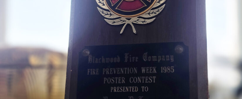Blackwood Fire Prevention Poster Art Contest Award Plaque – 1985