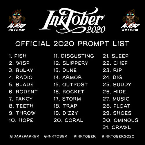 Inktober 2020 Prompt List