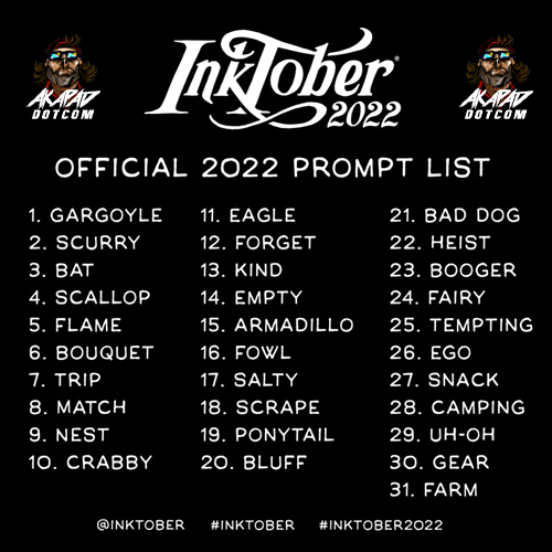 Inktober 2022 Prompt List