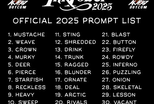 2025 Inktober Prompt List