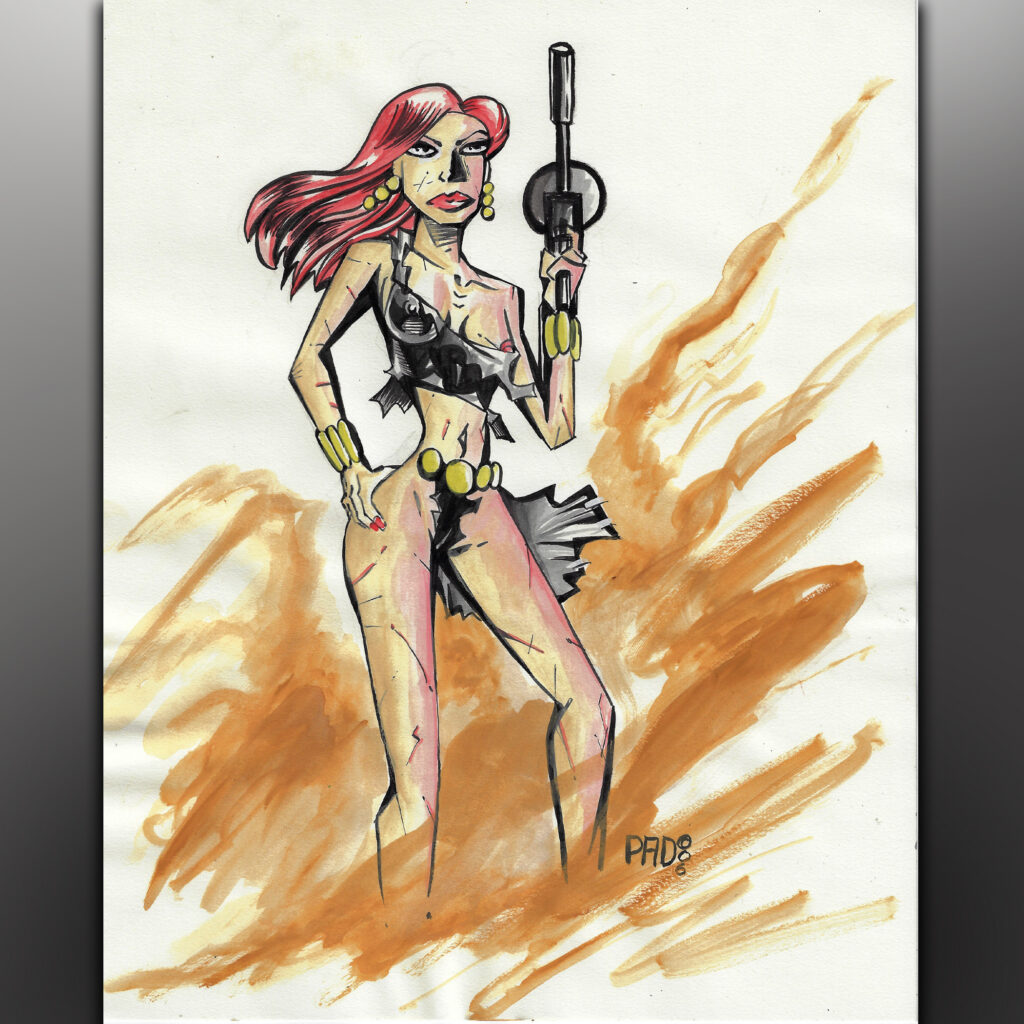 Black Widow - Cartoon Style Sketch