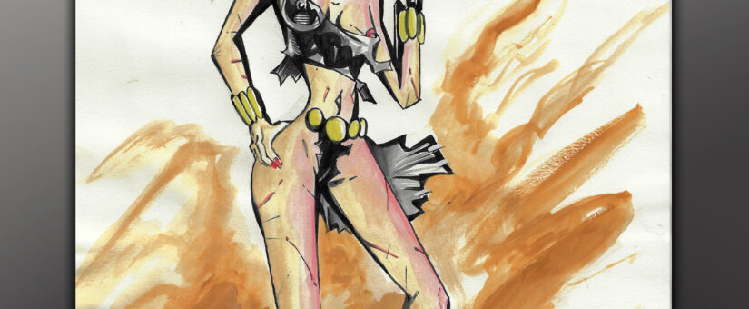 Black Widow – Cartoon Style Sketch