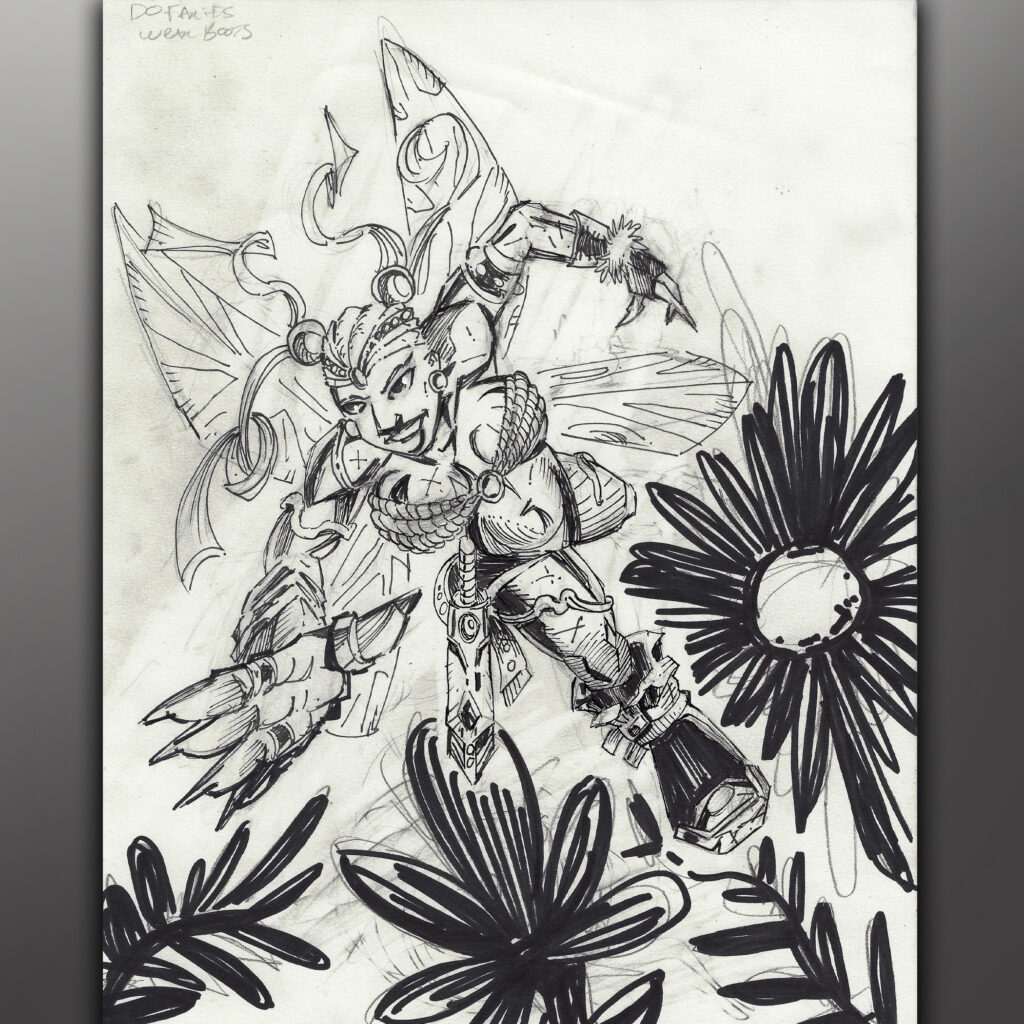 Fairies Wear Boots - Drawing 002