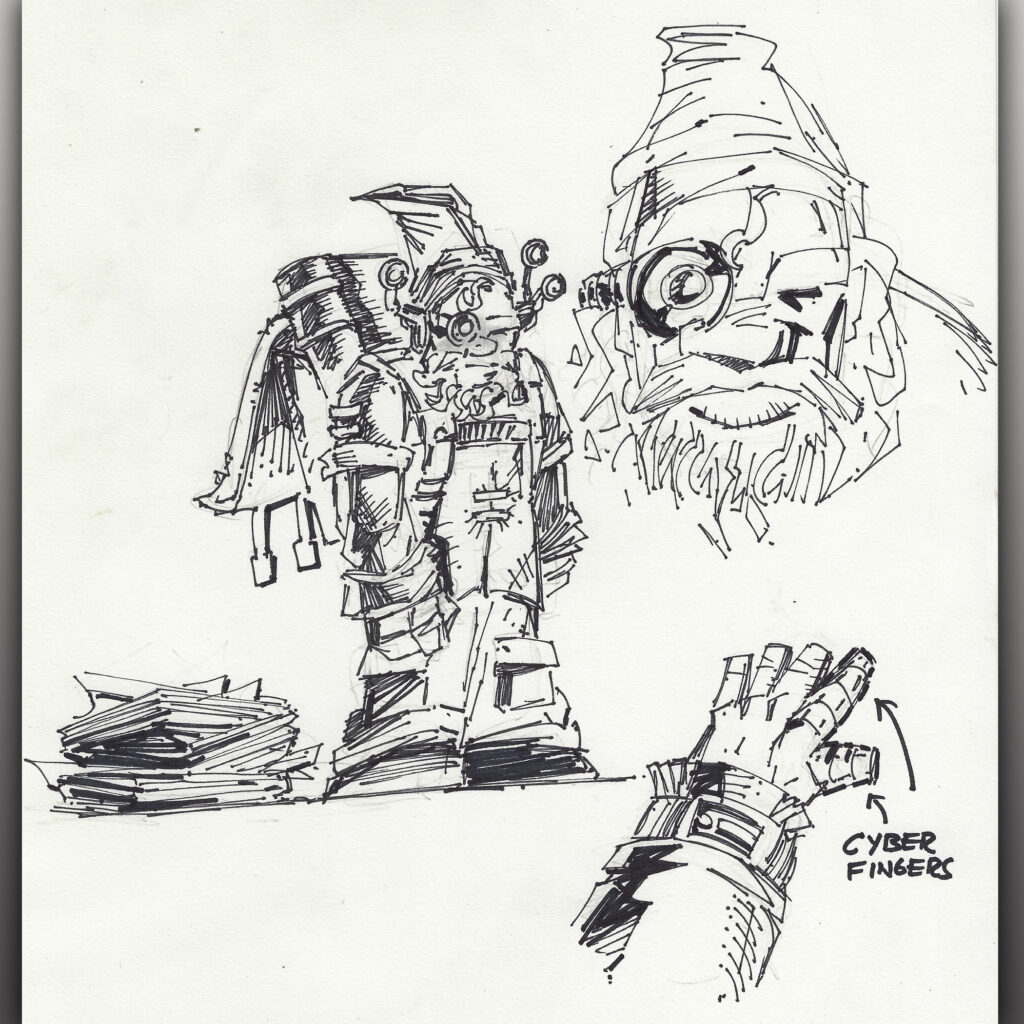 Short Old Man with Giant Backpack - Character Art